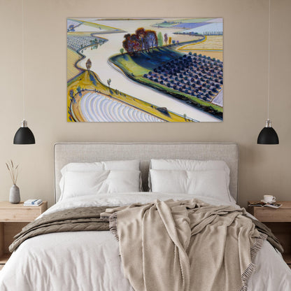 Flatland River - 1997 - Wayne Thiebaud Art Prints - 100x150 cm / 40x60″ inches | Wayne Thiebaud Poster | Wayne Thiebaud Prints