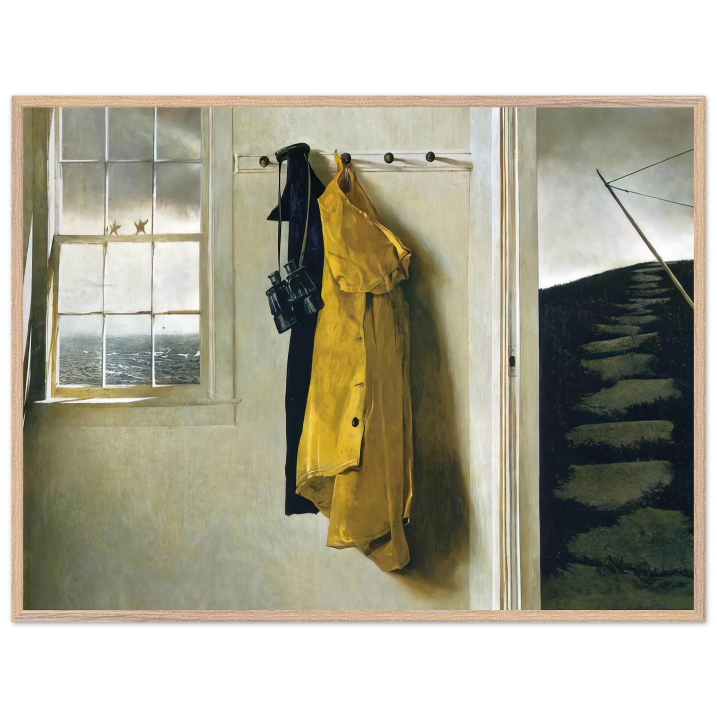 Andrew Wyeth - SQUALL Wall Art - 60x80 cm / 24x32 inches - Premium Wooden Framed Poster With Fine Art Paper-canvas - White frame