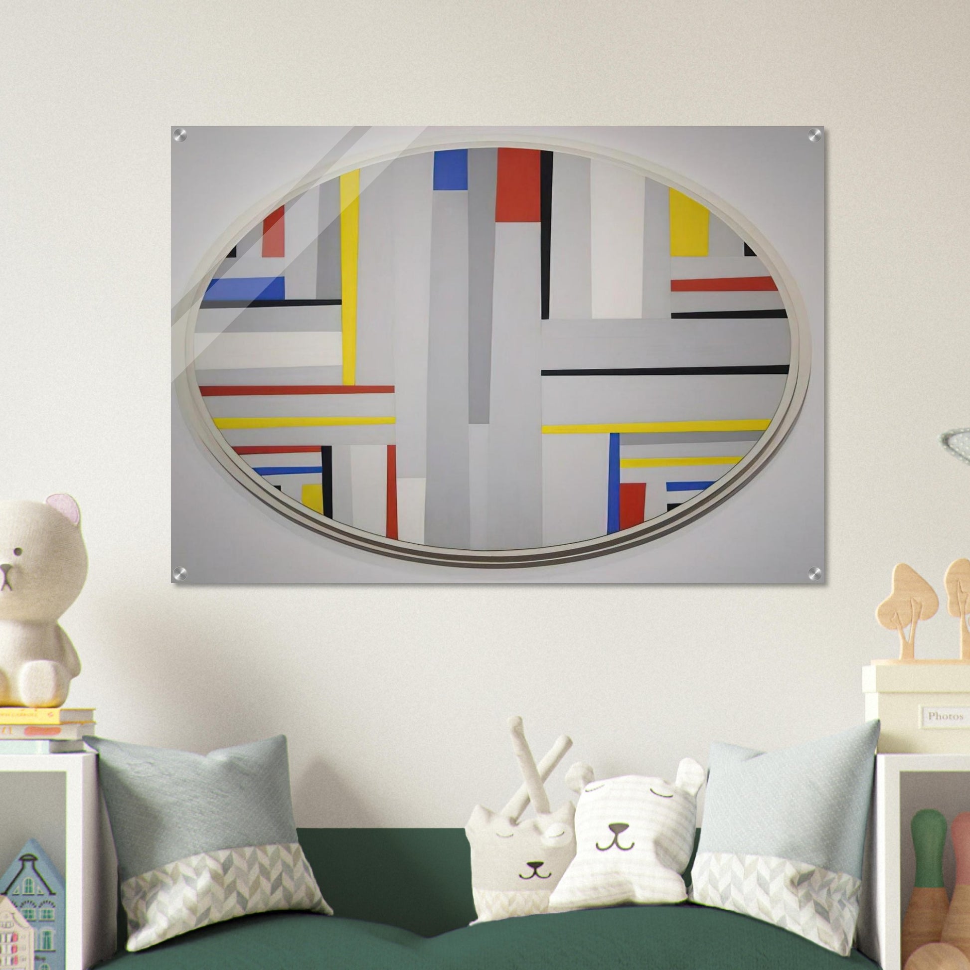Relational Painting, Tondo - Neoplasticism - Fritz Glarner Acrylic Print - 70x100 cm / 28x40″ inches | Fritz Glarner Wall Art | Fritz Glarner Prints