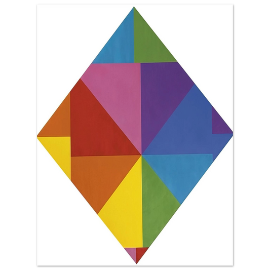 Max Bill - Acht farben im horizontal-diagonal-quadtrat - 1965  75x100 cm / 30x40inches Fine Art Poster