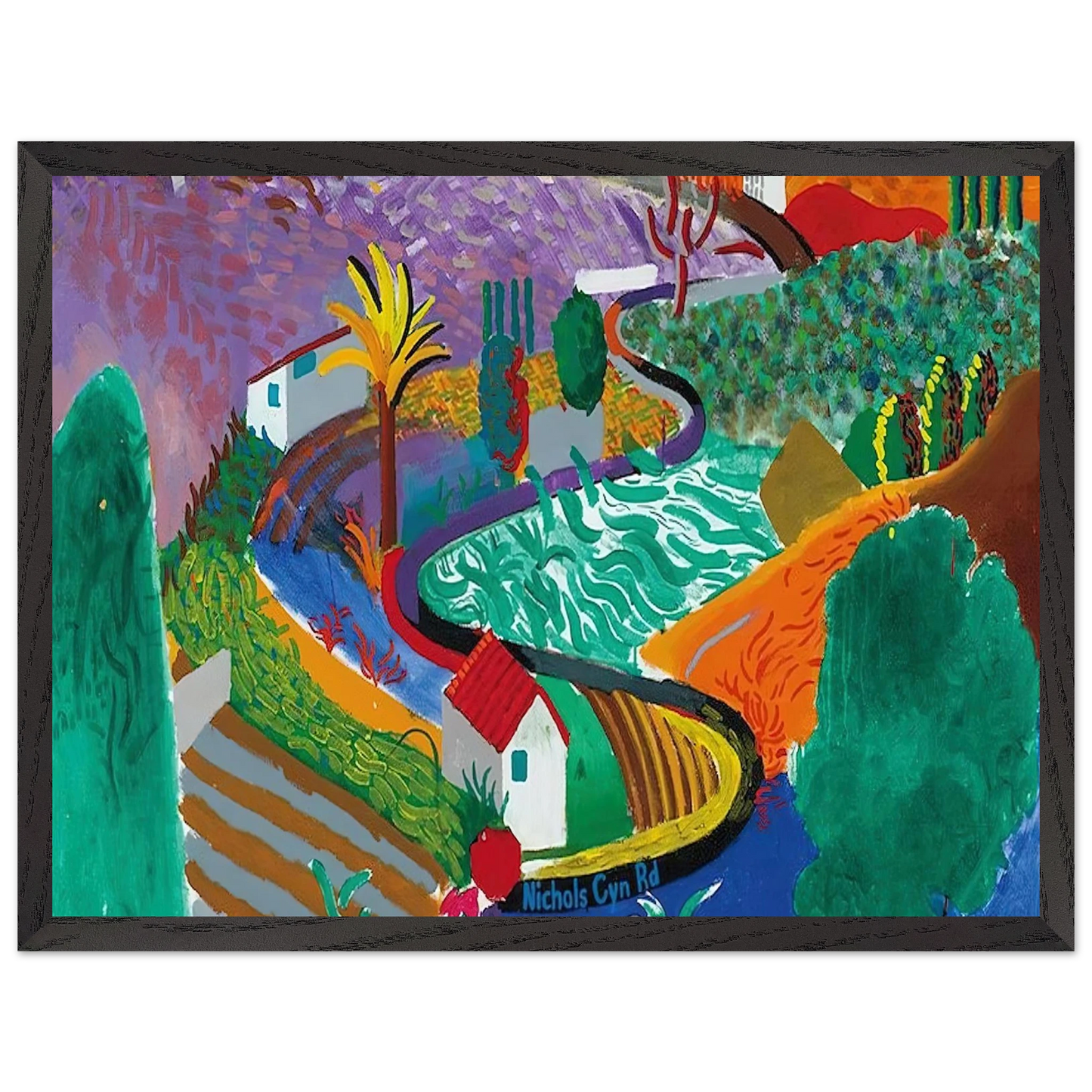 David Hockney - David Hockney Wall art - 15x20 cm / 6x8 inches - Premium Wooden Framed Poster With Fine Art Paper-canvas - Black frame