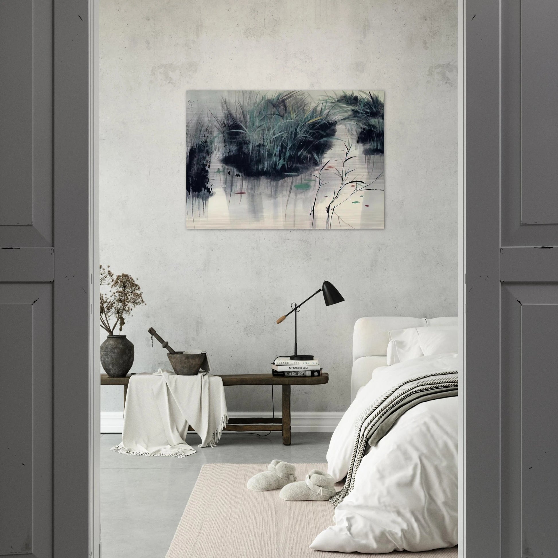 Untitled - Impressionism, Ink and wash painting - Wu Guanzhong Brushed Aluminum Print - 70x100 cm / 28x40 inches | Wu Guanzhong Aluminum Print | Wu Guanzhong Prints
