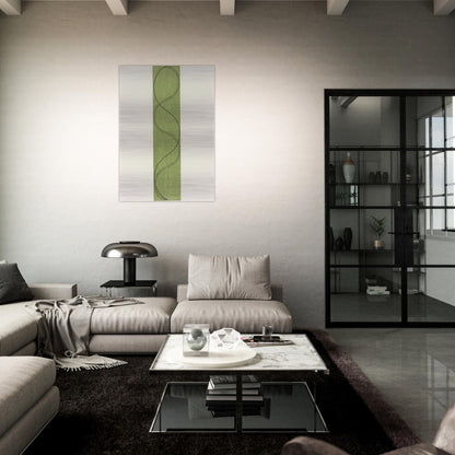 GREEN COLUMN FIGURE 2003 - Robert Mangold Brushed Aluminum Print - 70x100 cm / 28x40 inches | Robert Mangold Aluminum Print | Robert Mangold Prints