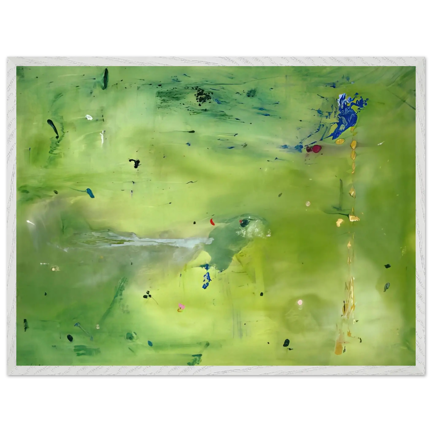 Helen Frankenthaler - A Green Thought in a Green Shade - 1981 Wall art - 40x50 cm / 16x20 Inches - Premium Wooden Framed Poster With Fine Art Paper - Black frame