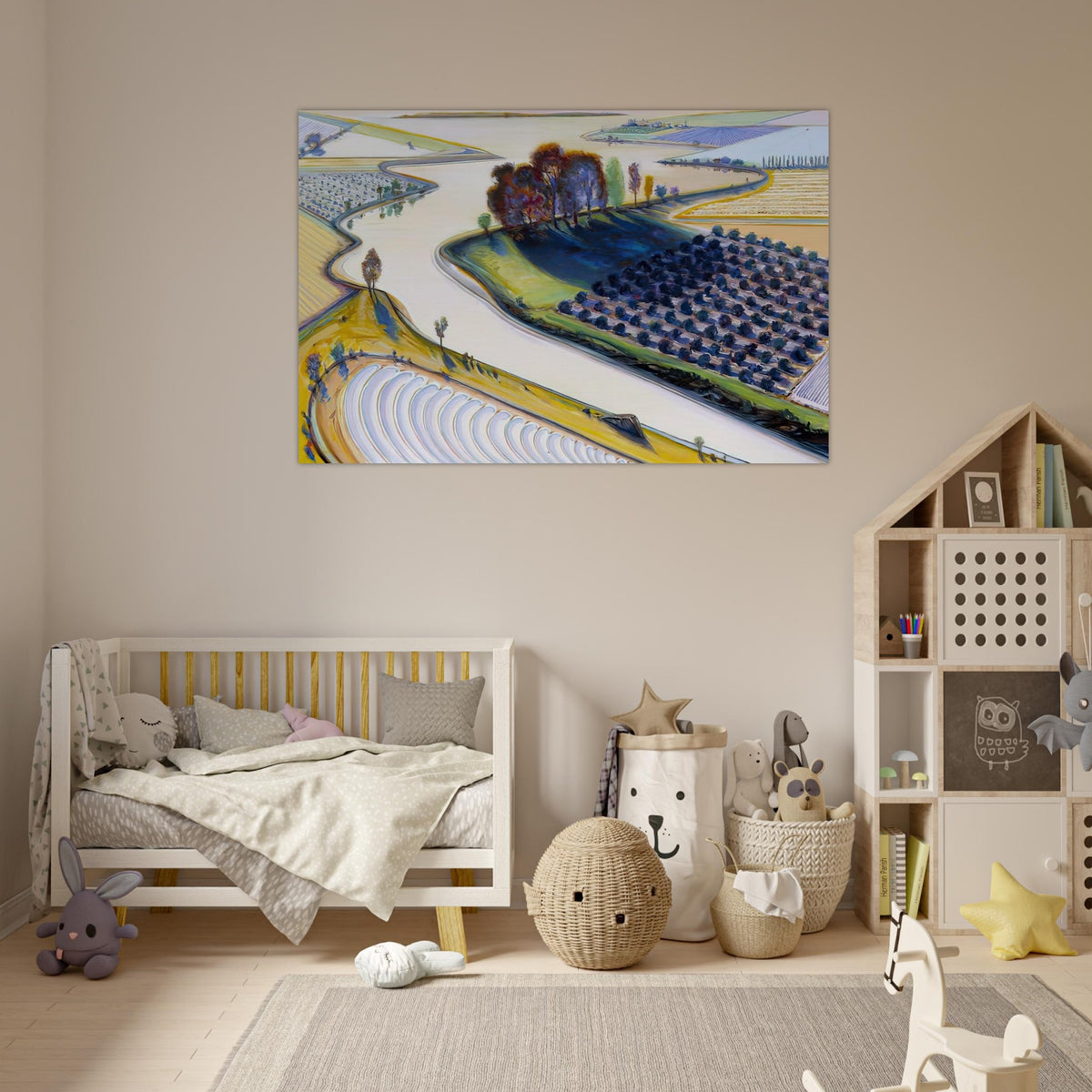Flatland River - 1997 - Wayne Thiebaud Art Prints - 100x150 cm / 40x60″ inches | Wayne Thiebaud Poster | Wayne Thiebaud Prints