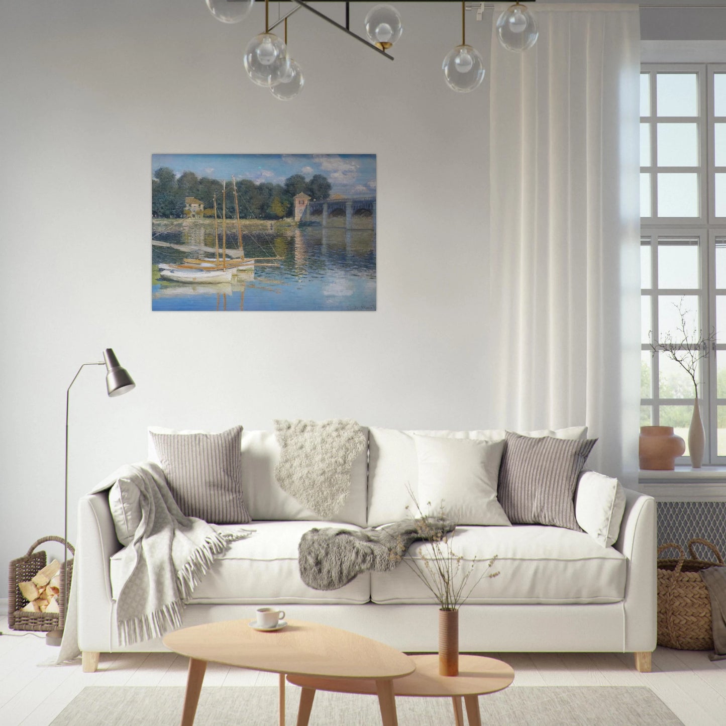 The Bridge at Argenteuil - claude monet Brushed Aluminum Print - 70x100 cm / 28x40 inches | claude monet Aluminum Print | claude monet Prints