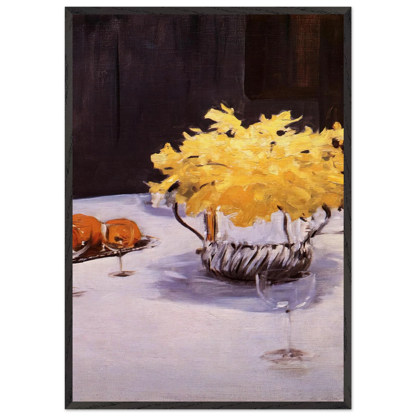 Still Life with Daffodils - John Singer Sargent 70x100 cm / 28x40 inches Framed Art Print – Black Wooden Frame