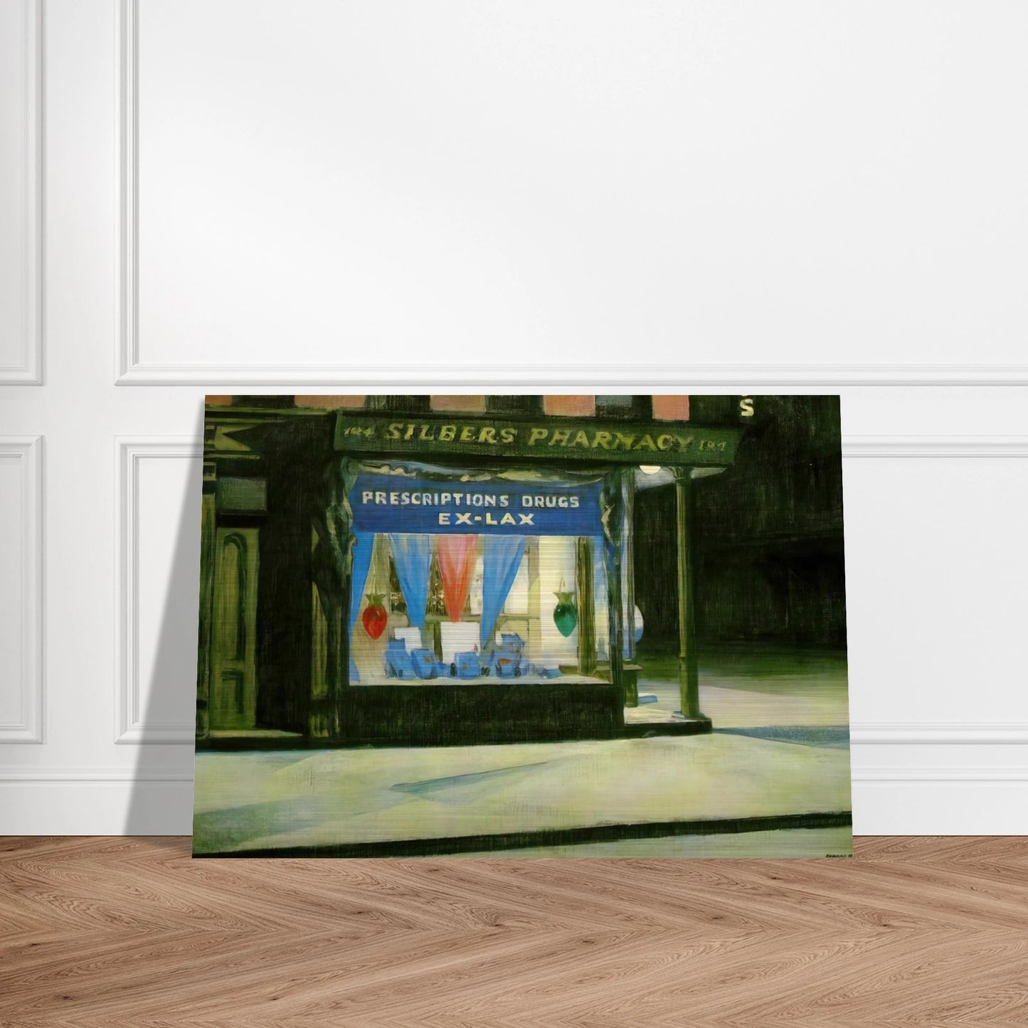 Drug Store - Edward Hopper Brushed Aluminum Print - 70x100 cm / 28x40 inches | Edward Hopper Aluminum Print | Edward Hopper Prints