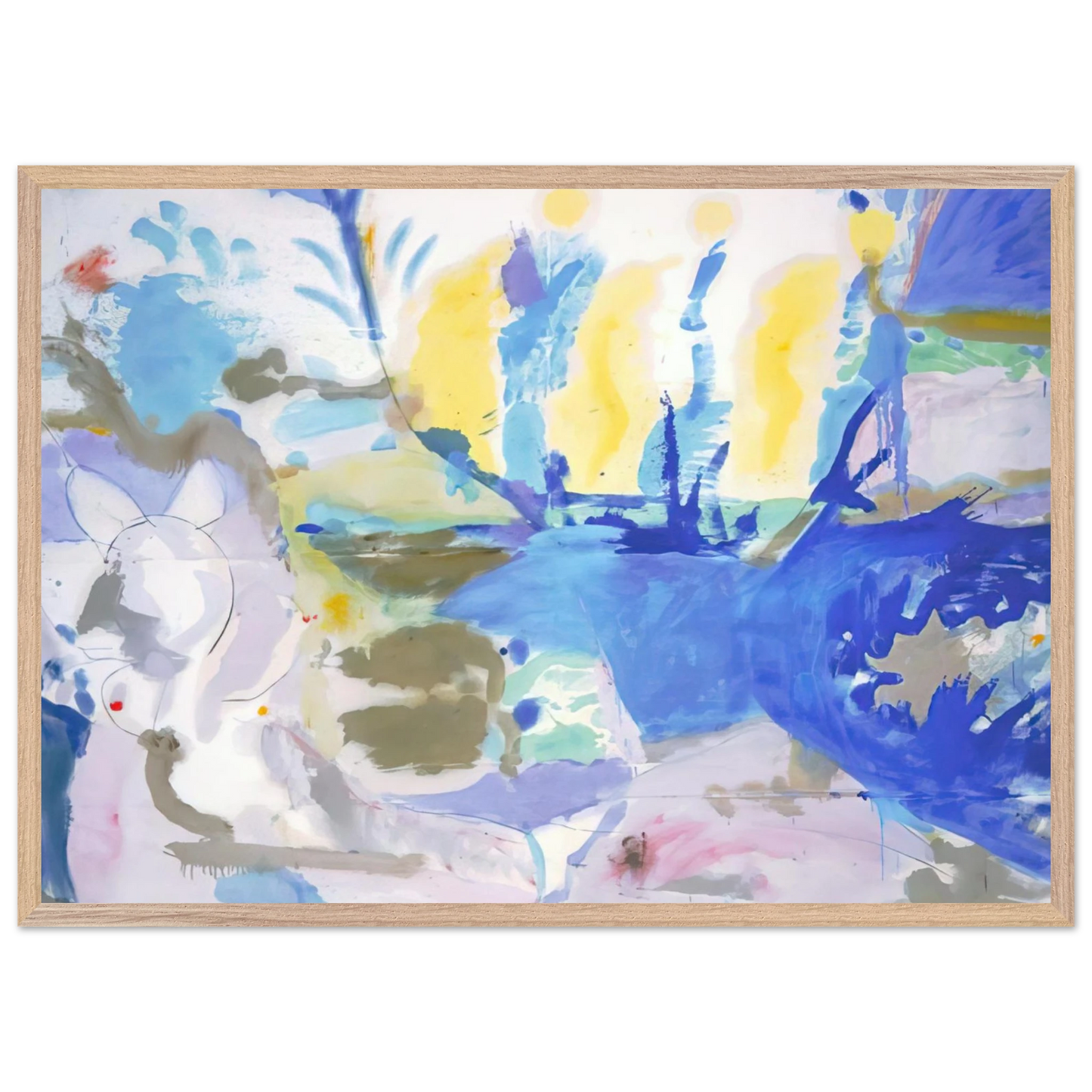 Helen Frankenthaler - Basque Beach - 1958 Wall art - 45x60 cm / 18x24 inches - Premium Wooden Framed Poster With Fine Art Paper-canvas - White frame
