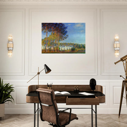 Poplars on the Banks of the River Epte, Seen from the Marsh - claude monet Brushed Aluminum Print - 70x100 cm / 28x40 inches | claude monet Aluminum Print | claude monet Prints