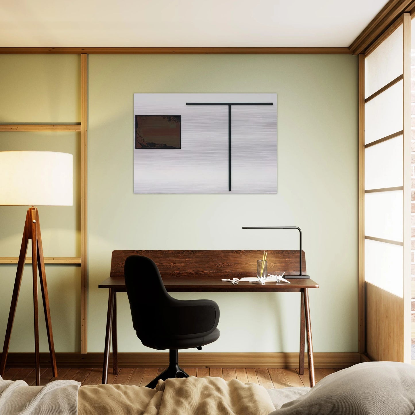 UNTITLED T FORMIGES OBJEKT MIT GOUACHE 1972 - BLINKY PALERMO Brushed Aluminum Print - 70x100 cm / 28x40 inches | BLINKY PALERMO Aluminum Print | BLINKY PALERMO Prints