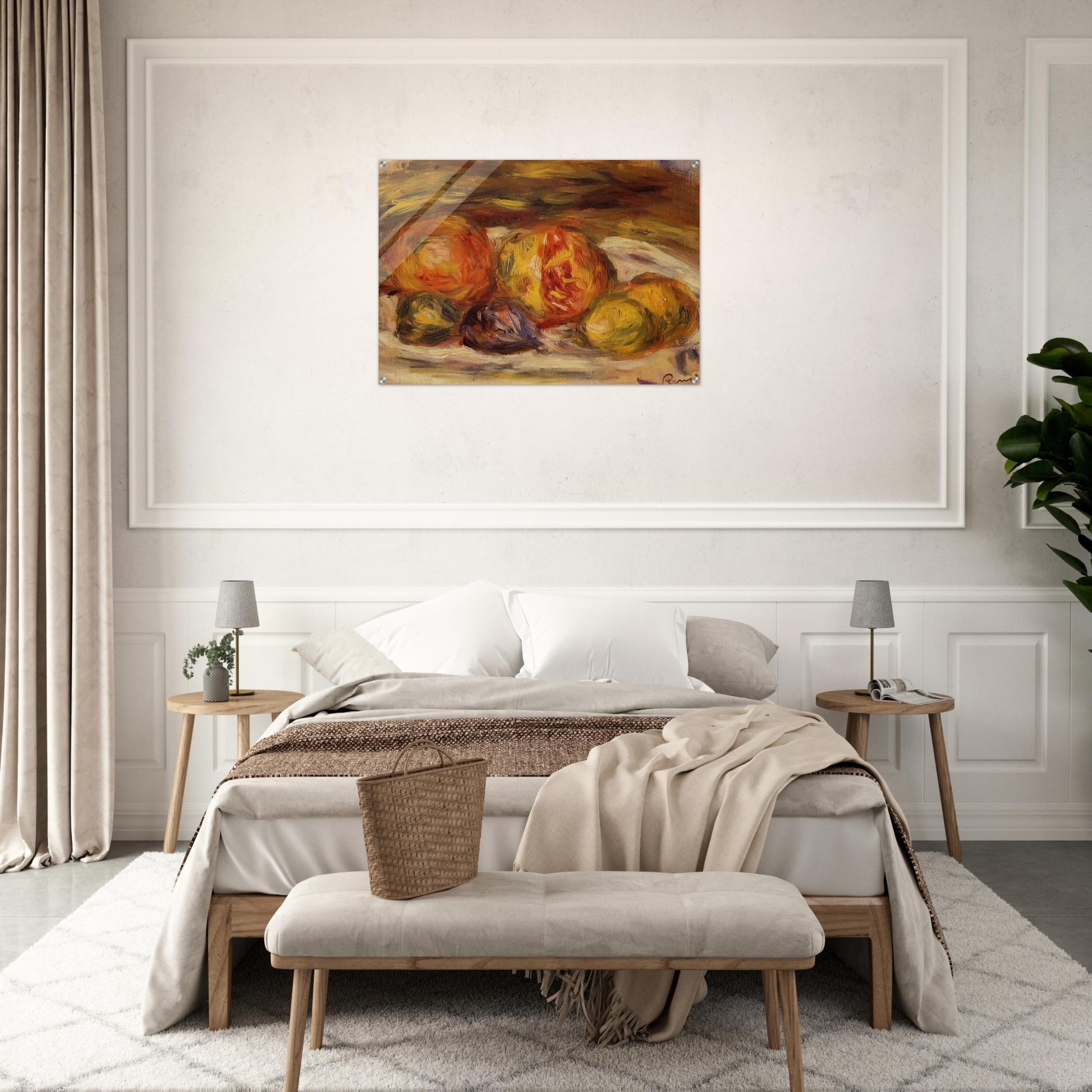 Still Life Pomegranate, Figs and Apples - Pierre-Auguste Renoir Acrylic Print - 70x100 cm / 28x40″ inches | Pierre-Auguste Renoir Wall Art | Pierre-Auguste Renoir Prints