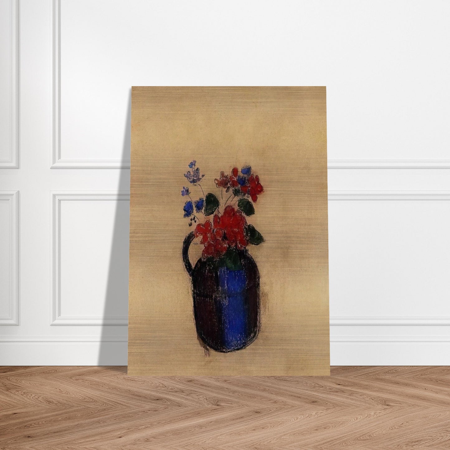 SMALL BOUQUET IN A PITCHER - Odilon Redon Brushed Aluminum Print - 70x100 cm / 28x40 inches | Odilon Redon Aluminum Print | Odilon Redon Prints