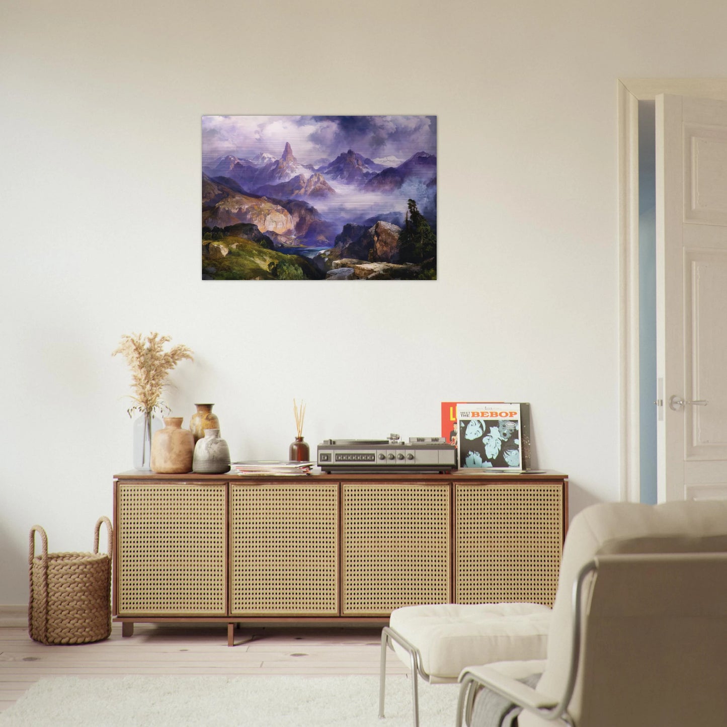Index Peak Yellowstone National Park - Thomas Moran Brushed Aluminum Print - 70x100 cm / 28x40 inches | Thomas Moran Aluminum Print | Thomas Moran Prints
