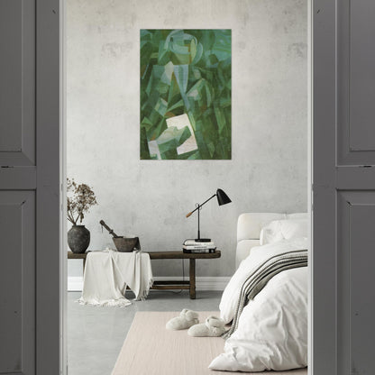 CUBIST COMPOSITION PORTRAIT OF A SEATED PERSON HOLDING A LETTER - Salvador Dali Brushed Aluminum Print - 70x100 cm / 28x40 inches | Salvador Dali Aluminum Print | Salvador Dali Prints