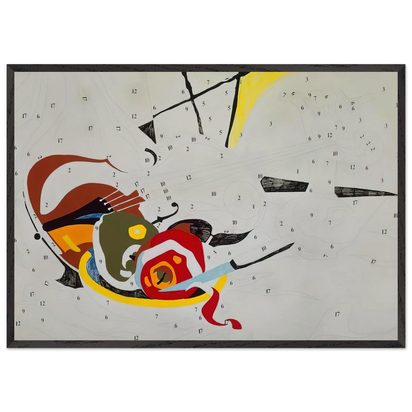 Do It Yourself  Violin  - Andy Warhol 70x100 cm / 28x40 inches Framed Art Print – Black Wooden Frame