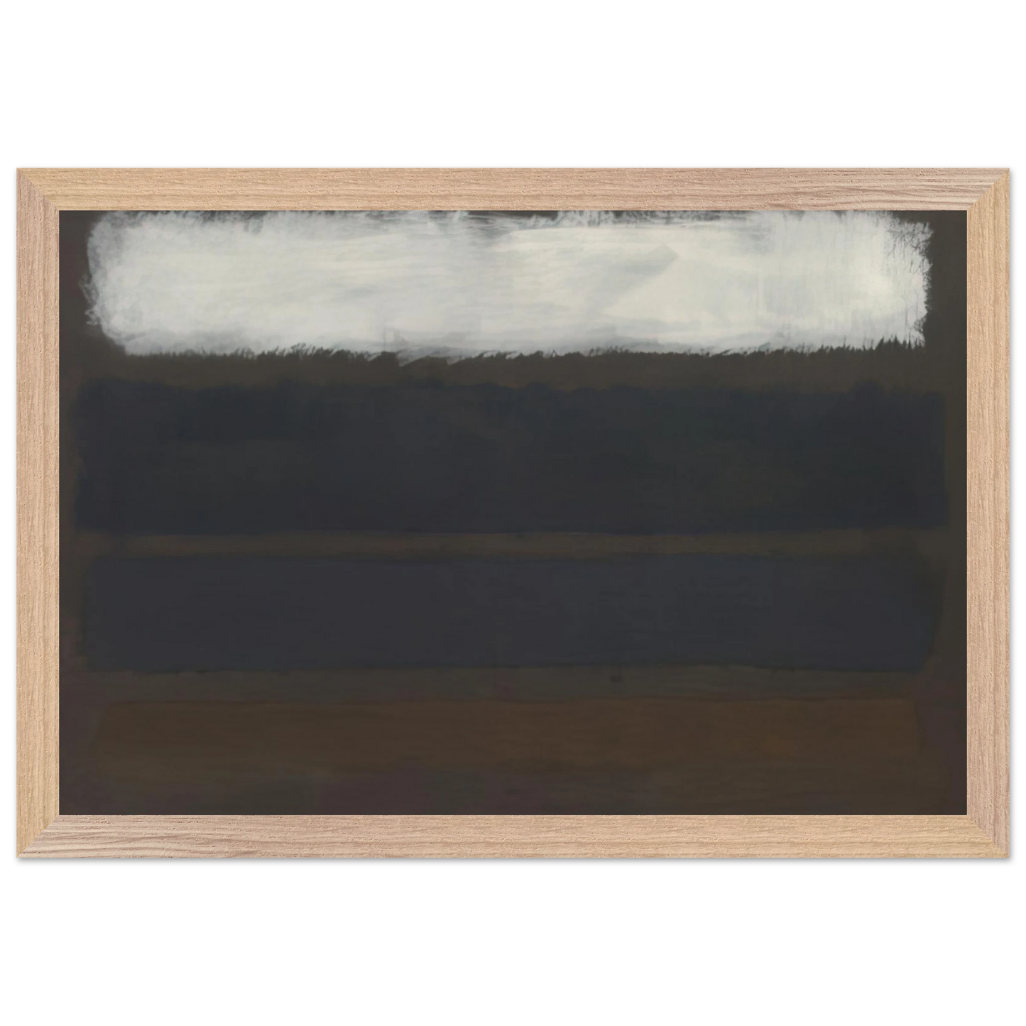 Mark Rothko - No. 14 Horizontals, White over Darks - 1961 Wall Art - 21x29.7 cm / 8x12" - Premium Wooden Framed Poster With Fine Art Paper - Wood frame