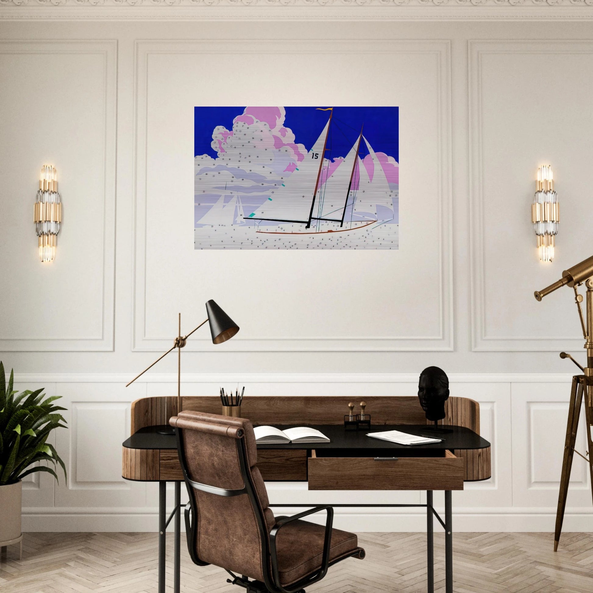 Do It Yourself  Sailboats  - Andy Warhol Brushed Aluminum Print - 70x100 cm / 28x40 inches | Andy Warhol Aluminum Print | Andy Warhol Prints