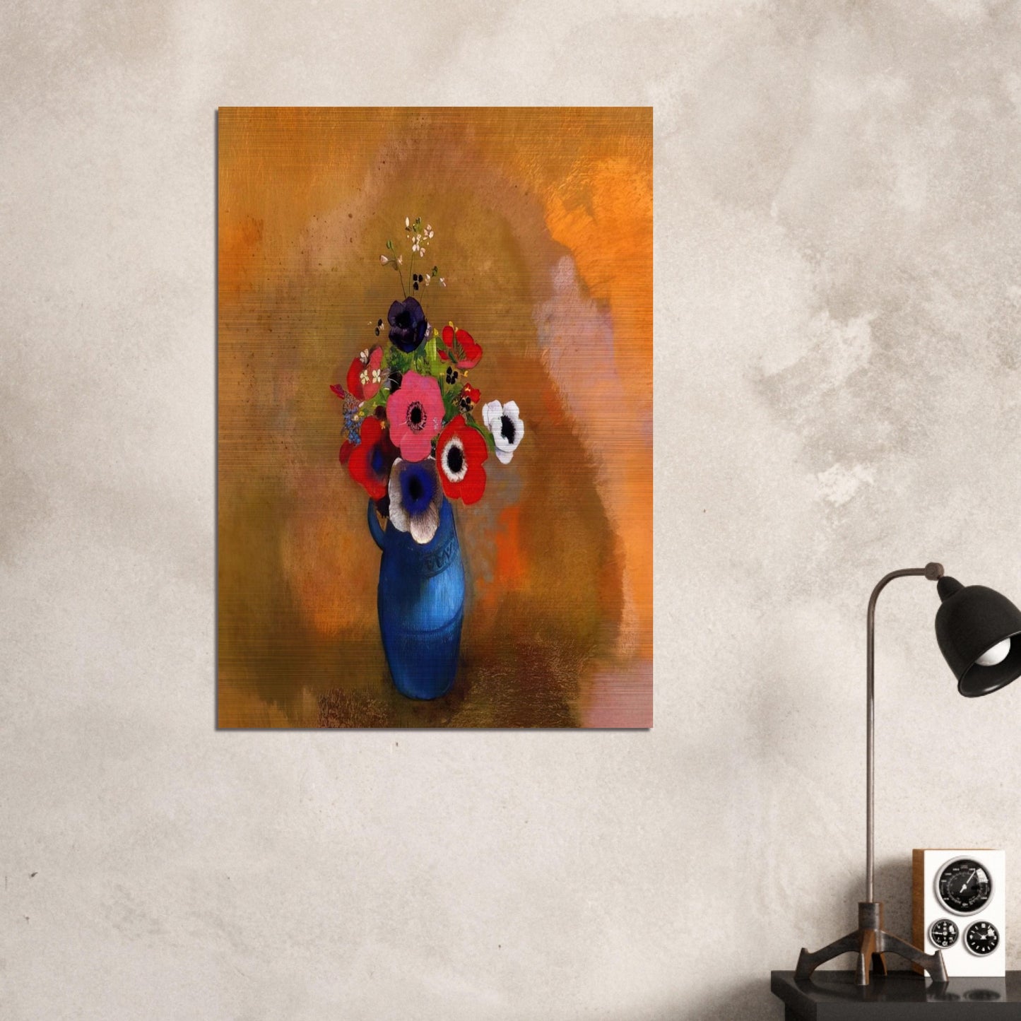 BOUQUET OF ANEMONES - Odilon Redon Brushed Aluminum Print - 70x100 cm / 28x40 inches | Odilon Redon Aluminum Print | Odilon Redon Prints