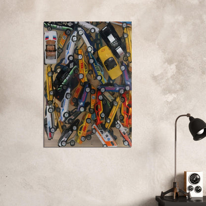 Car Accumulation Matchbox Cars - 1985 - Arman Brushed Aluminum Print - 70x100 cm / 28x40 inches | Arman Aluminum Print | Arman Prints