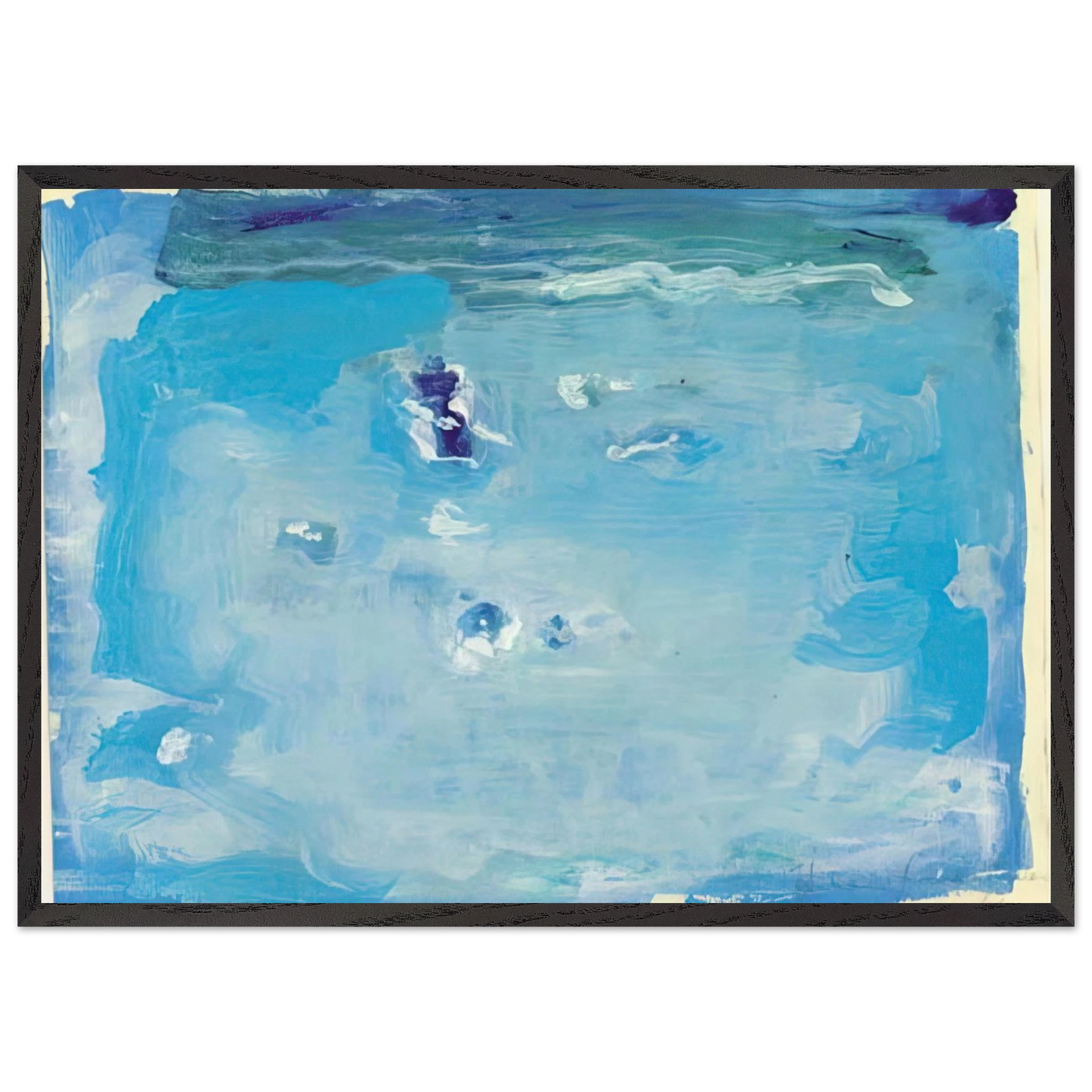 Helen Frankenthaler - Untitled - Color Field Painting, Lyrical Abstraction Wall art - 30x45 cm / 12x18 inches - Premium Wooden Framed Poster With Fine Art Paper-canvas - Black frame