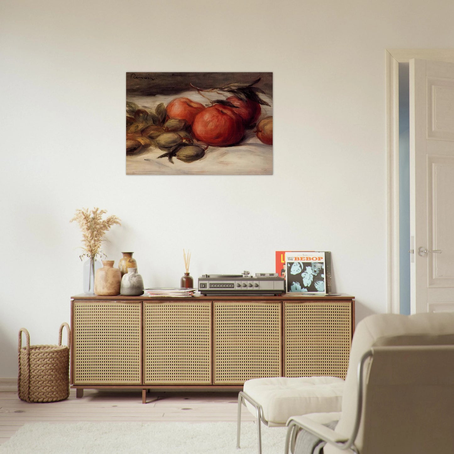 Still Life with Apples and Almonds - Pierre-Auguste Renoir Brushed Aluminum Print - 70x100 cm / 28x40 inches | Pierre-Auguste Renoir Aluminum Print | Pierre-Auguste Renoir Prints
