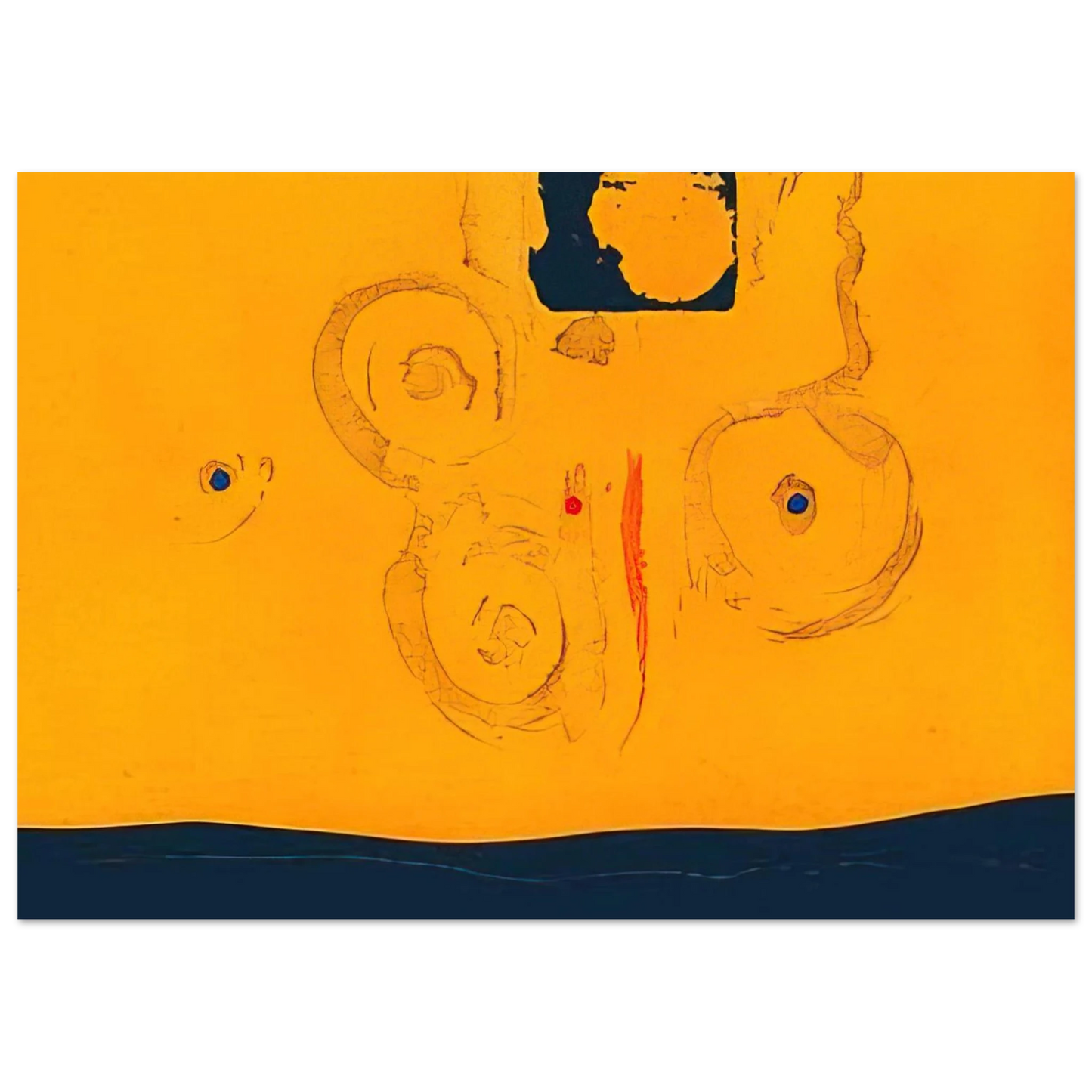 Helen Frankenthaler - Plaza Real - 1988 Wall art - A1 (59.4 x 84.1  cm) - Premium Wooden Framed Poster With Fine Art Paper-canvas - Black frame