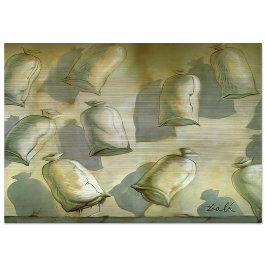 SET DESIGN FOR THE BALLET LOS SACOS DEL MOLINERO 2 - Salvador Dali Brushed Aluminum Print - 70x100 cm / 28x40 inches | Salvador Dali Aluminum Print | Salvador Dali Prints