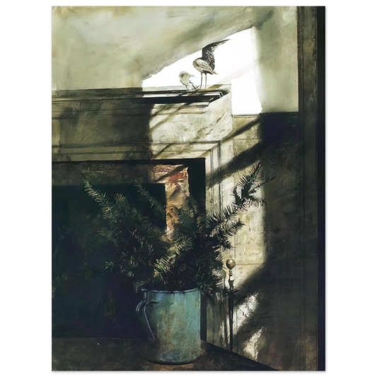Andrew Wyeth - BIRD IN THE HOUSE Wall Art - 21x29.7 cm / 8x12" - Fine Art Poster-canvas - -