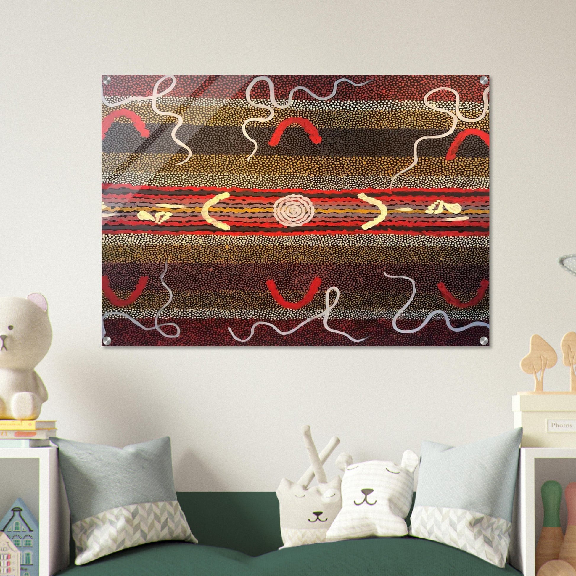 Men's Maliyarre Initiation Ceremony - 1999 - Clifford Possum Tjapaltjarri Acrylic Print - 70x100 cm / 28x40″ inches