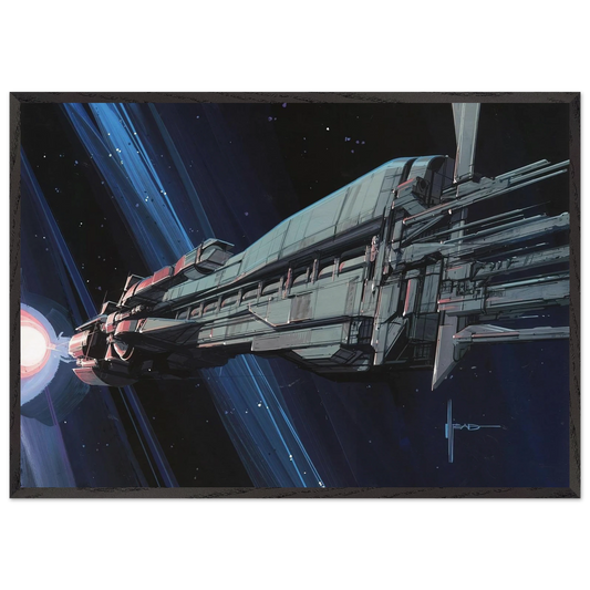 Syd Mead N5 - Syd Mead 70x100 cm / 28x40 inches Framed Art Print – Black Wooden Frame