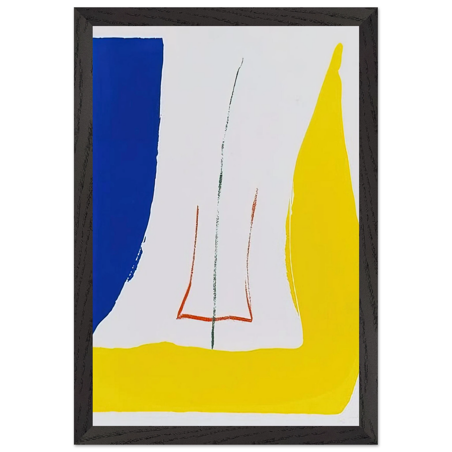 Helen Frankenthaler - Sun Corner - 1968 Wall art - 21x29.7 cm / 8x12" - Premium Wooden Framed Poster With Fine Art Paper-canvas - White frame