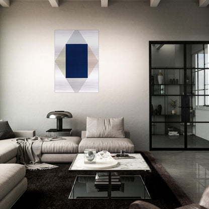 Blauer kern - 1969 - Max Bill Brushed Aluminum Print - 70x100 cm / 28x40 inches | Max Bill Aluminum Print | Max Bill Prints