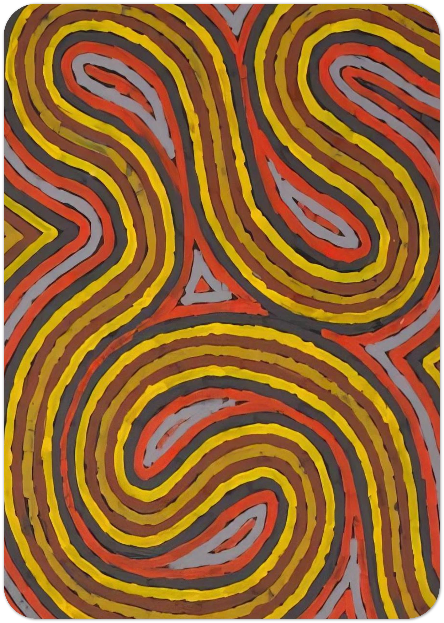 Narripi Worm Dreaming - 1997 By Clifford Possum Tjapaltjarri Pack of 10 Post Cards | Clifford Possum Tjapaltjarri Post Cards | A6 (10.5 x 14.8 cm) - 4.1 x 5.8 inches