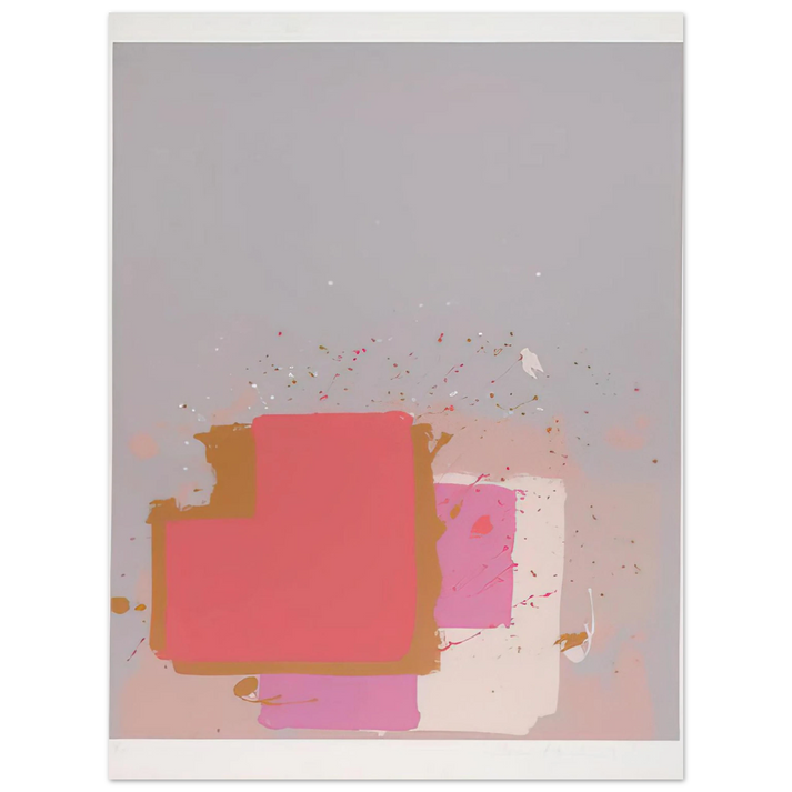 John Hoyland - Red Black on Grey - 1971  75x100 cm / 30x40inches Fine Art Poster