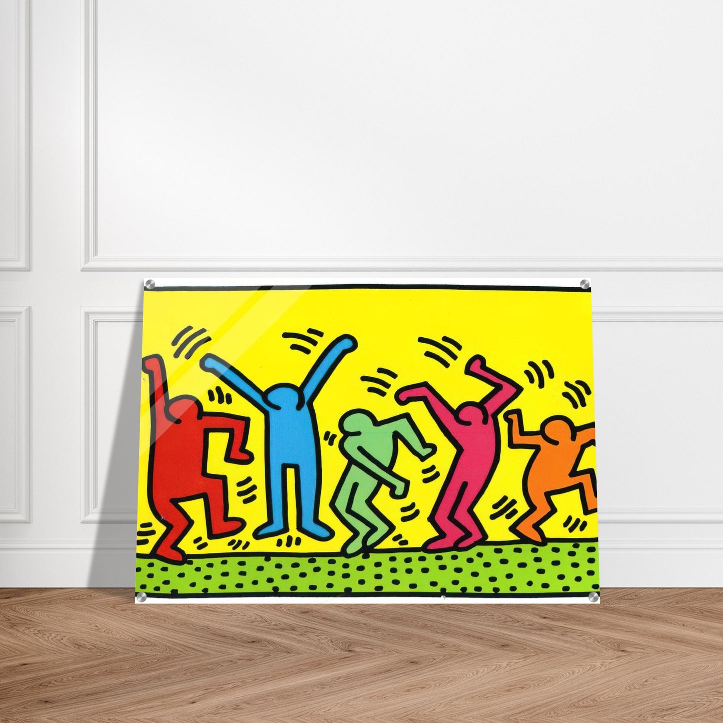 UNTITLED DANCE 1987 - Keith Haring Acrylic Print - 70x100 cm / 28x40″ inches | Keith Haring Art For Sale