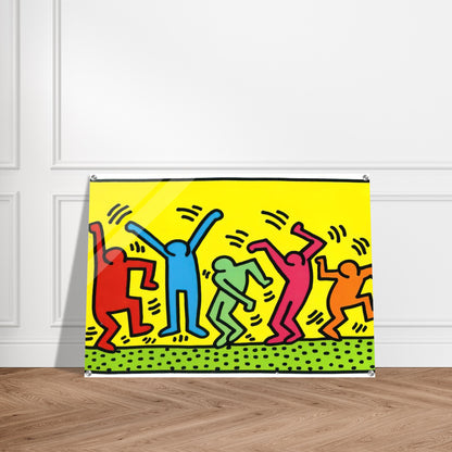 UNTITLED DANCE 1987 - Keith Haring Acrylic Print - 70x100 cm / 28x40″ inches | Keith Haring Art For Sale