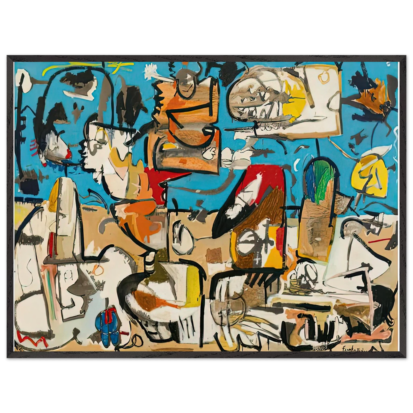 Helen Frankenthaler - Untitled, 1951- Wall Art - 30x40 cm / 12x16 inches - Premium Wooden Framed Poster With Fine Art Paper-canvas - Wood frame