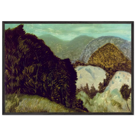 Vermont Hills - 1936 - Milton Avery 70x100 cm / 28x40 inches Framed Art Print – Black Wooden Frame