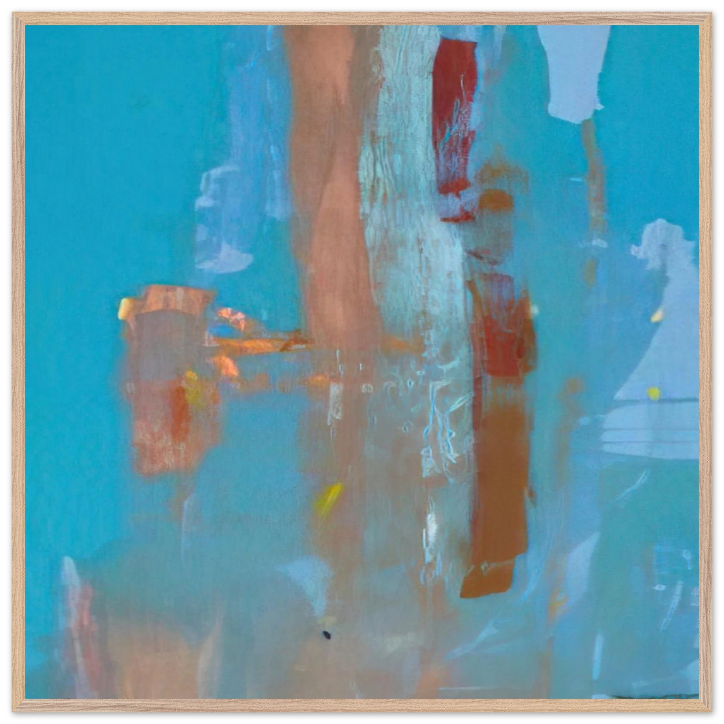 Helen Frankenthaler - In on Blue - 1976 Wall art - A3 (29.7 x 42  cm) - Premium Wooden Framed Poster With Fine Art Paper-canvas - Black frame