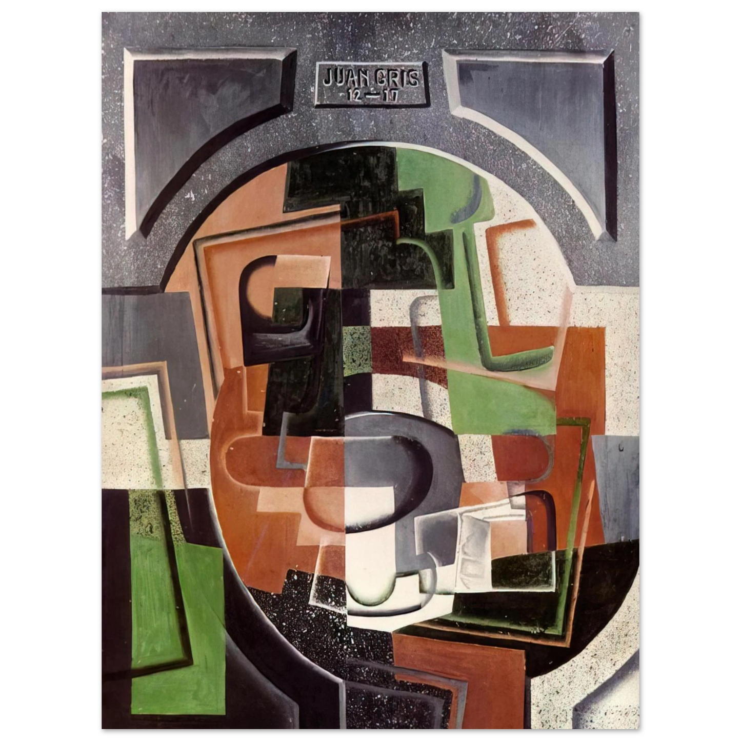 Juan Gris - STILL LIFE ON PLAQUE 1917  75x100 cm / 30x40inches Fine Art Poster