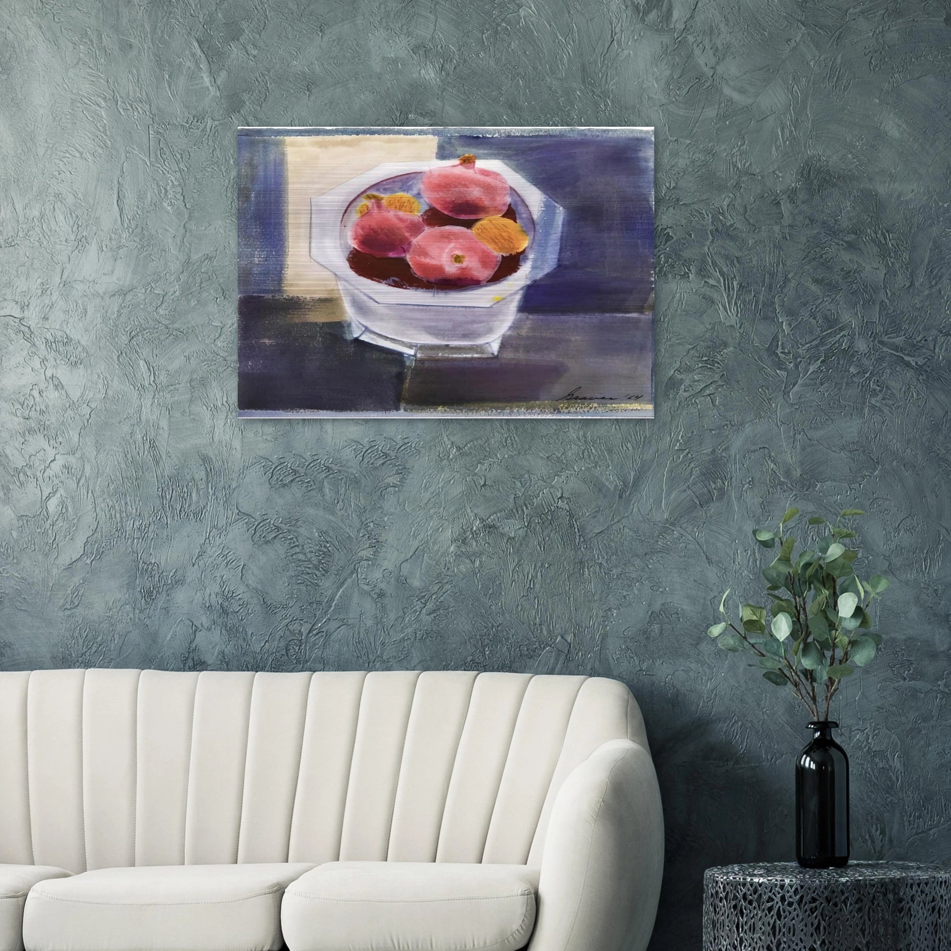 Still Life with Bowl of Pomegranates - 1964 - Morris Graves Brushed Aluminum Print - 70x100 cm / 28x40 inches | Morris Graves Aluminum Print | Morris Graves Prints