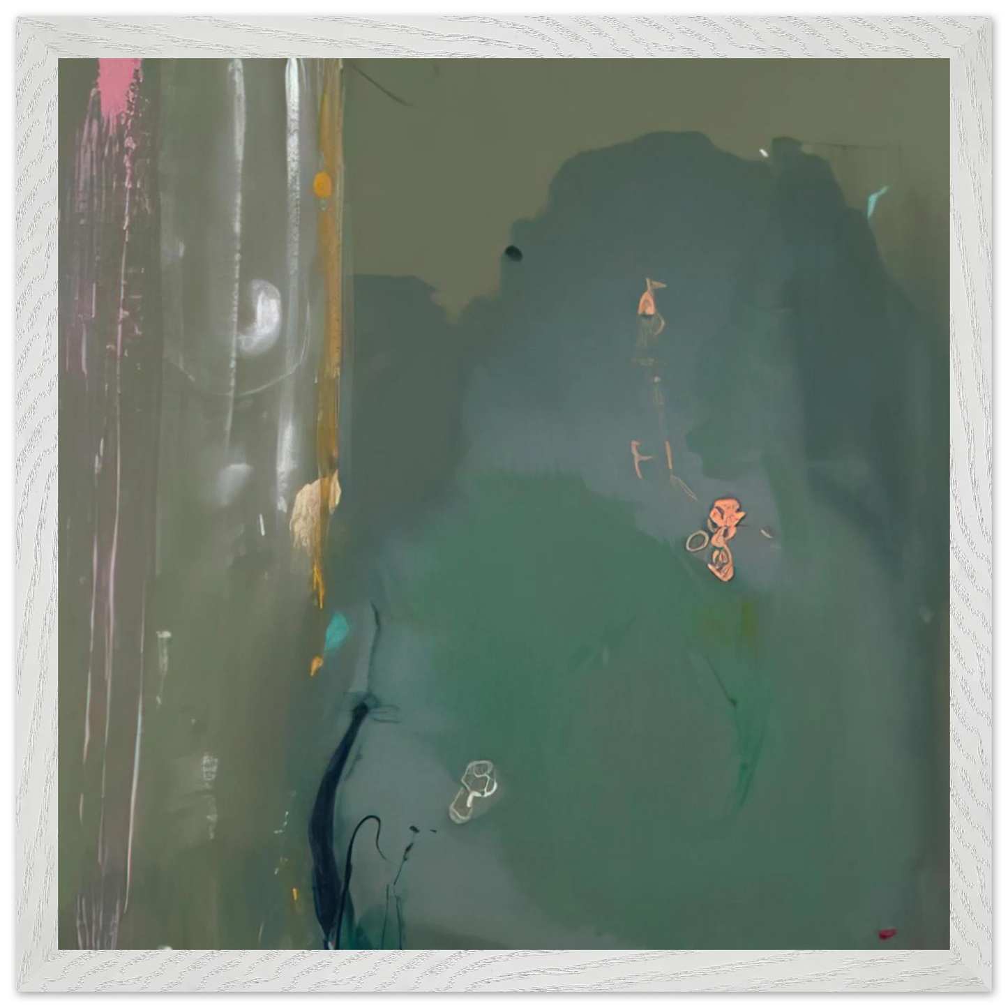 Helen Frankenthaler - CÃƒÆ’Ã‚Â´te d Argent - 1980 Wall art - 30x45 cm / 12x18 inches - Premium Wooden Framed Poster With Fine Art Paper-canvas - White frame