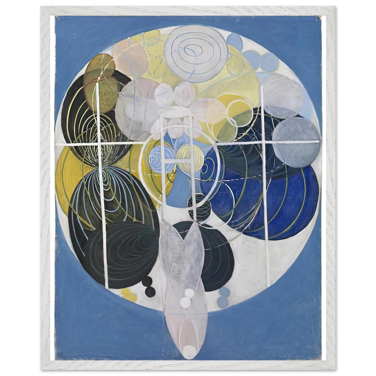 Hilma af Klint - THE LARGE FIGURE PAINTINGS NR 5 1907 Wall art - 50x70 cm / 20x28 inches - Premium Wooden Framed Poster With Fine Art Paper-canvas - Black frame