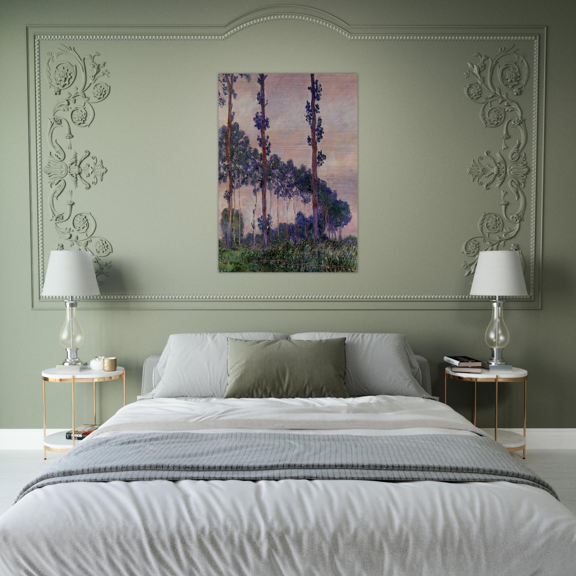 Three Trees in Grey Weather - claude monet Brushed Aluminum Print - 70x100 cm / 28x40 inches | claude monet Aluminum Print | claude monet Prints