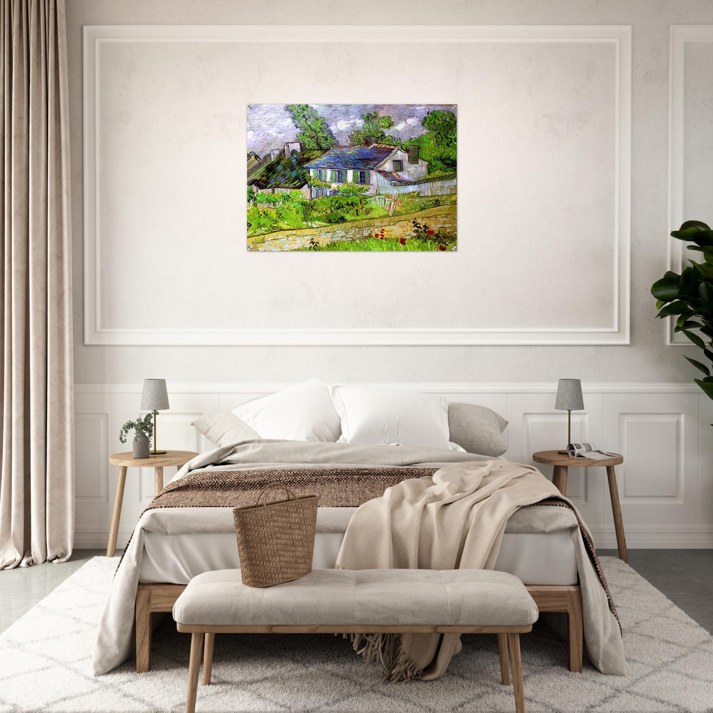 Houses in Auvers - Vincent van Gogh Acrylic Print - 70x100 cm / 28x40″ inches | Vincent van Gogh Wall Art | Vincent van Gogh Prints