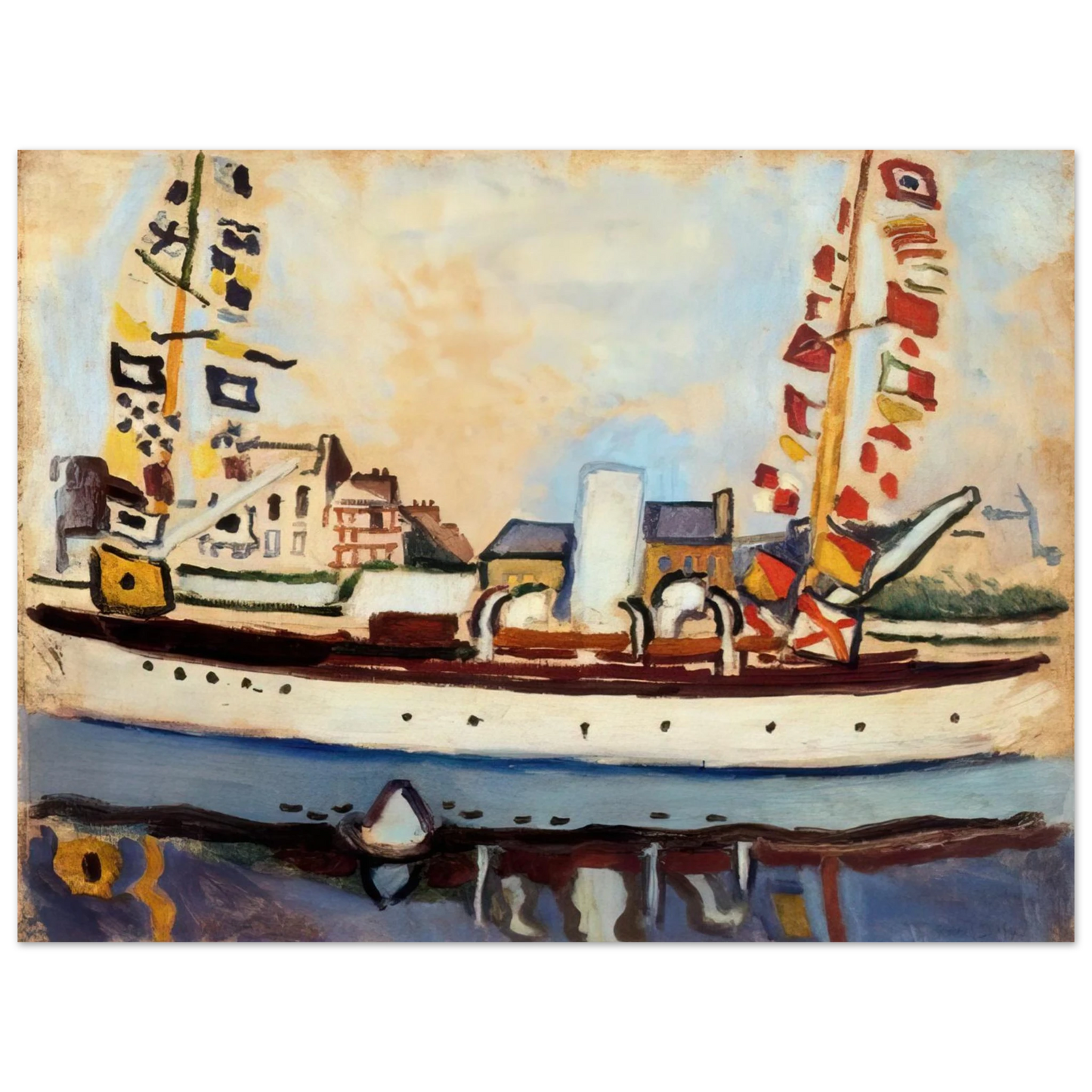 Raoul Dufy - THE ENGLISH YACHT 1906  75x100 cm / 30x40inches Fine Art Poster