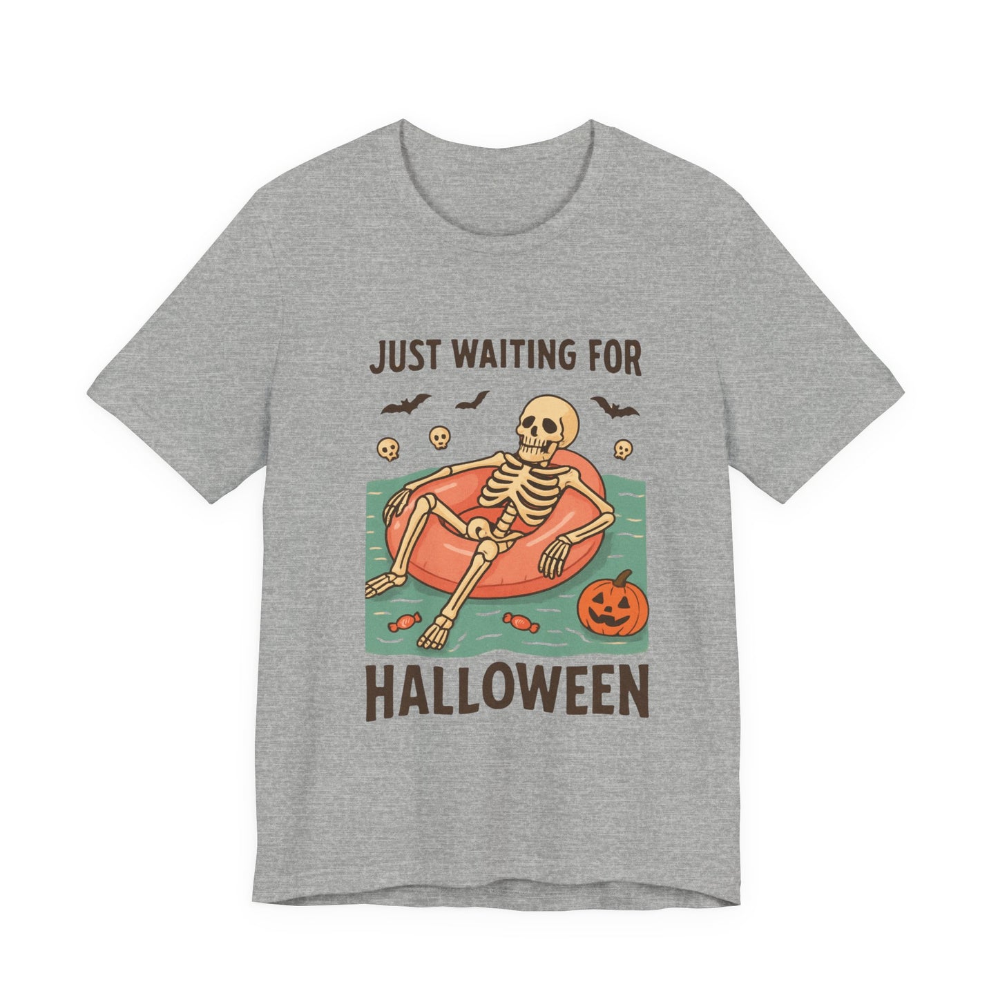 Esqueleto de verano espeluznante esperando a que llegue Halloween