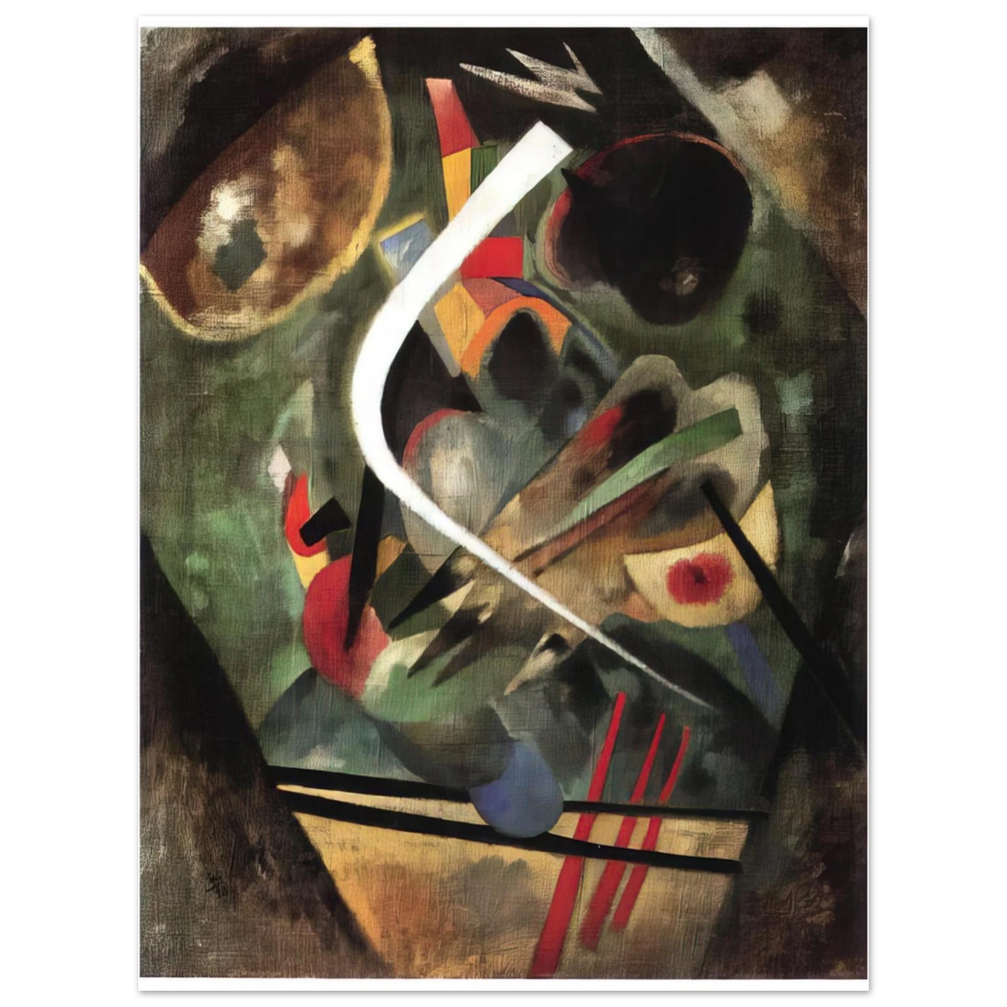 Wassily Kandinsky - WHITE STROKE 1920  75x100 cm / 30x40inches Fine Art Poster