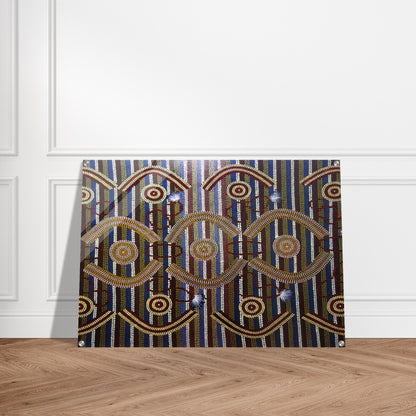 Anmatyerre Ceremonial Designs Associated with the Rockhole Site Intankangu - 1982 - Clifford Possum Tjapaltjarri Acrylic Print - 70x100 cm / 28x40″ inches